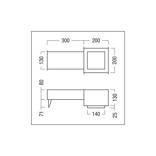 60800821 Zumtobel PANOS INF/EVO Q140 CASTING SURROUND Betoneingießgehäuse fü Produktbild Additional View 1 L