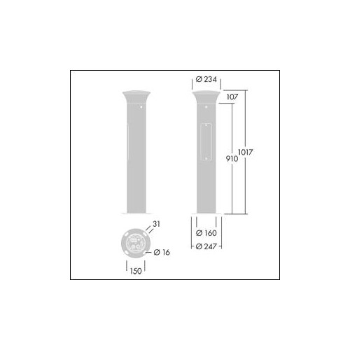 96264227 Thorn TR B S 10L25 730 R/S CL1 MPL LED-Poller Produktbild Additional View 1 L