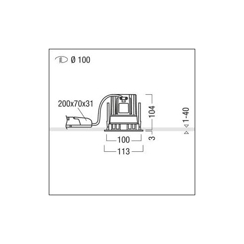 60817214 Zumtobel PANOS INF R100V 22W LED930 LDO FL AL WH LED Decken-Einbaule Produktbild Additional View 1 L