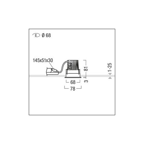 60817413 Zumtobel PANOS INF R68 10W LED930 LDO FL AL WH LED Decken-Einbaule Produktbild Additional View 1 L