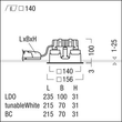 60818180 Zumtobel P INF Q140H LED1000 930 LDO SM WH LED Decken-Einbauleuchte Produktbild Additional View 1 S