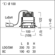 60817868 Zumtobel P INF R100H LED1300 930 LDO AL TL LED Decken-Einbauleuchte Produktbild Additional View 1 S