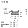 60818066 Zumtobel P INF R150L LED1800 930 LDO FAL WH LED Decken-Einbauleuchte Produktbild Additional View 1 S