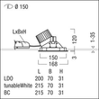 60818031 Zumtobel P INF R150WW LED1300 930 LDO AL WH LED Decken-Einbauleuchte Produktbild Additional View 1 S