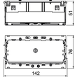 6288608 Obo 71GD7 2 Geräteeinbaudose 2 fach 148x77x58mm Polyamid eisengrau 7011 Produktbild Additional View 1 S