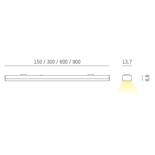 708-003041024060 Molto Luce MAGNETICS Lichteinsatz opal 8W 4000K 540lm 600mm Produktbild Additional View 1 L