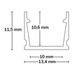 114783 Isoled LED Aufbauprofil Surf10 2000x13,4x11,5mm schwarz Produktbild Additional View 1 S
