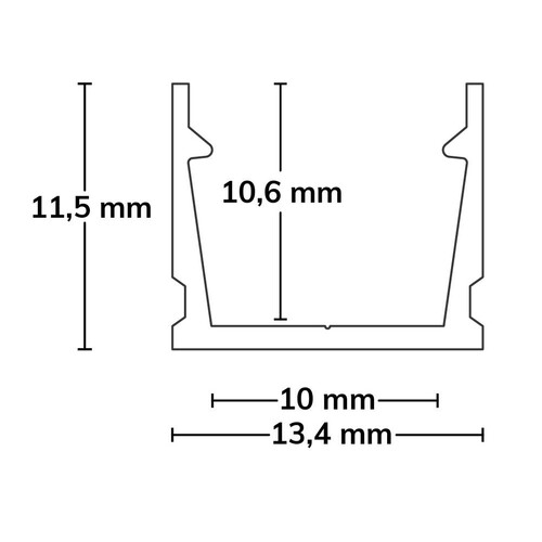 114783 Isoled LED Aufbauprofil Surf10 2000x13,4x11,5mm schwarz Produktbild Additional View 1 L
