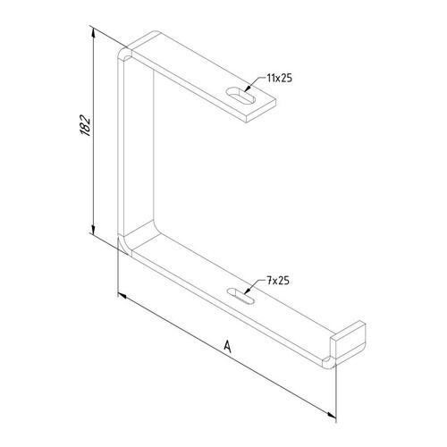 17092 Trayco CB190 200 EG h=190mm, w=200mm, electro galvanised C Bügel h=1 Produktbild Front View L