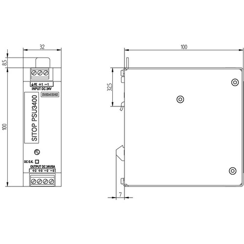 6EP31330TA000AY0 Siemens Stromversorgung SITOP PSU3400, DC 24 V/ DC 24 V/10 A Produktbild Additional View 2 L