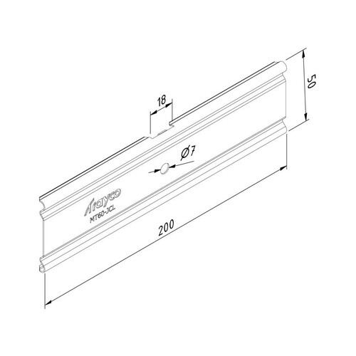 17459 Trayco MT60 JCL UG Gitterrinne Verbinder klipsbar H=60mm, ultra galva Produktbild Additional View 3 L