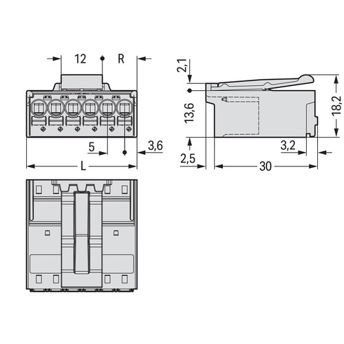 2092-1524/002-000 Wago 1 Leiter Stiftleiste Griffplatte 2,5 mm² Rasterm Produktbild Additional View 1 L