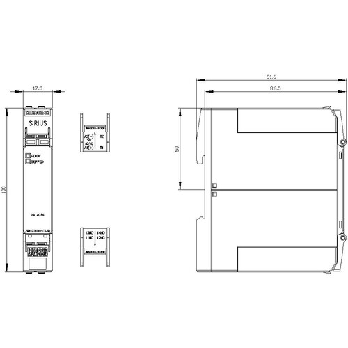 3RN20101CA30 Siemens Thermistor Motorschutzrelais, Standard, Schraubans Produktbild Additional View 2 L