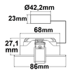 114883 Isoled Slim 68 Einbauleuchte 9W weiß dimmbar Produktbild Additional View 1 S