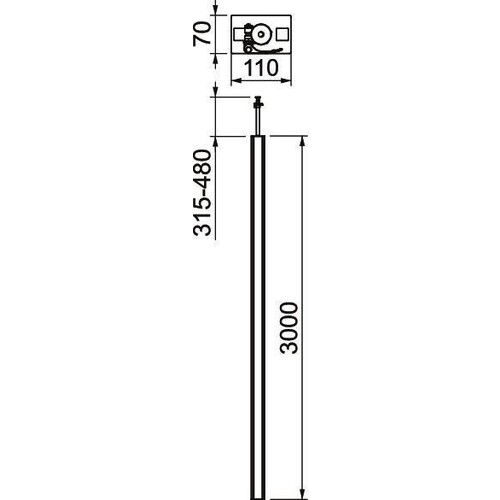 6288943 OBO Boden-Decke-Installationssäu Typ ISS70110, Abmessung 70 x 110 mm Produktbild Additional View 1 L