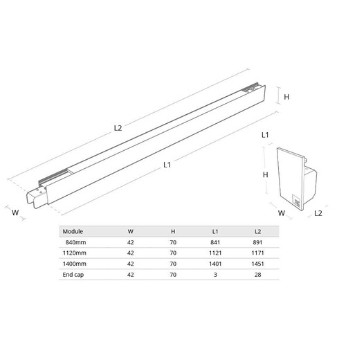 8246095884 SG Leuchten LINEAL S/SURF gerades Profil 1120 weiß 4000K DALI Produktbild Additional View 1 L