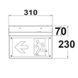 114424 Isoled Vertikales Schild für LED Notlicht/Fluchtwegleuchte UNI4 Produktbild Additional View 1 S