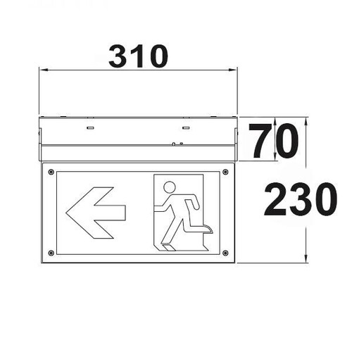 114424 Isoled Vertikales Schild für LED Notlicht/Fluchtwegleuchte UNI4 Produktbild Additional View 1 L