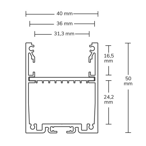 115263 Isoled LAMP30 Aufbauprofil 200cm schwarz RAL9005 Produktbild Additional View 2 L