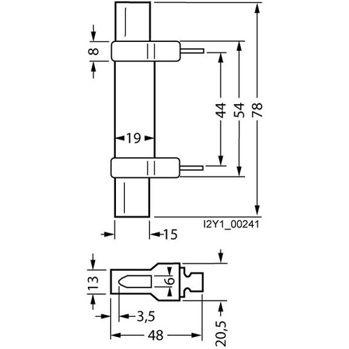 3NG1002 Siemens NH Trennmesser Gr. 00 Grifflasche isoliert. Produktbild Additional View 1 L