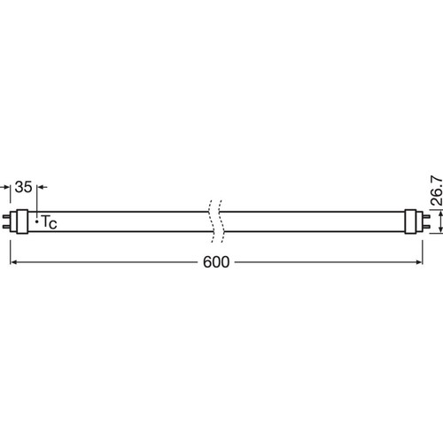 4058075611658 Osram LEDTUBE T8 EM VAL 600 6,6W 865 Produktbild Additional View 3 L