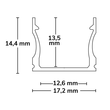 114788 Isoled LED Aufbauprofil PURE12 S Aluminium schwarz RAL9005, 200cm Produktbild Additional View 1 S