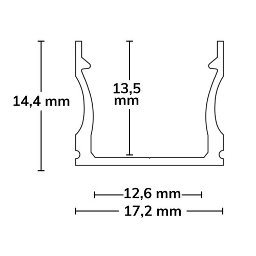 114788 Isoled LED Aufbauprofil PURE12 S Aluminium schwarz RAL9005, 200cm Produktbild Additional View 1 L