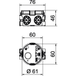 2003700 Obo UG 46 UP Gerätedose Ø60mm, H46mm Polypropylen tiefschwarz 9005 Produktbild Additional View 1 S