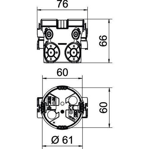 2003708 Obo UG 66 L UP Geräte Verbindungsdose luftdicht Ø60mm, H66mm  Produktbild Additional View 1 L