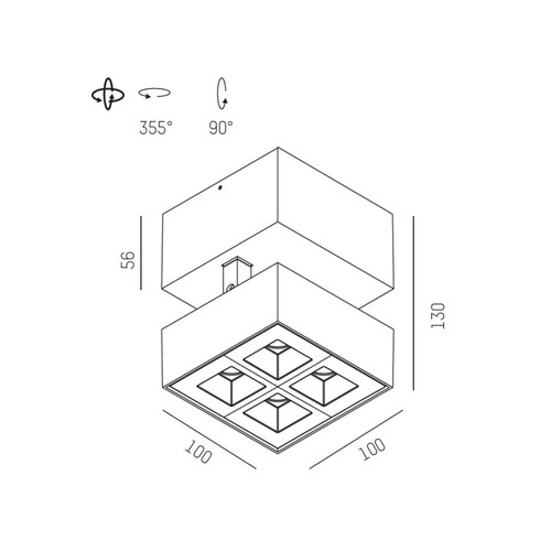 629-60122355 Molto Luce GRID TURN SD AUFBAUSTRAHLER weiß LED Produktbild Additional View 1 L
