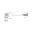 756-1104/060-040 Wago PROFIBUS Leitung, M12B Stecker, winklig, 5 polig, Länge 4 Produktbild Additional View 1 S