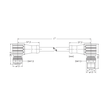 756-1106/060-040 Wago PROFIBUS Leitung, M12B Buchse, winklig, M12B Stecker, win Produktbild Additional View 1 S