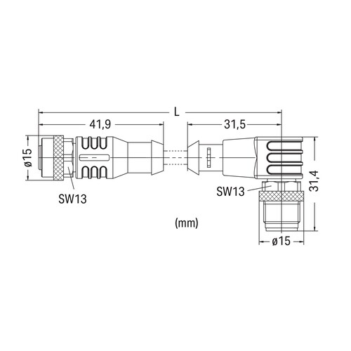 756-5402/050-060 Wago Sensor /Aktorleitung, M12A Buchse, axial, M12A Produktbild Additional View 1 L