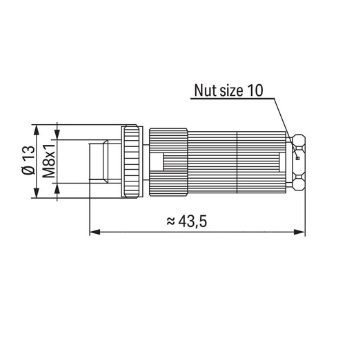 756-9102/030-000 Wago Konfekt. Steckverbinder, 3 polig, M8 St axial, E Produktbild Additional View 1 L