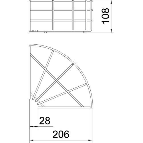 6002315 Obo GRB 90 120 FT Gitterrinnenbogen 90° 105x200 Stahl tau Produktbild Additional View 1 L