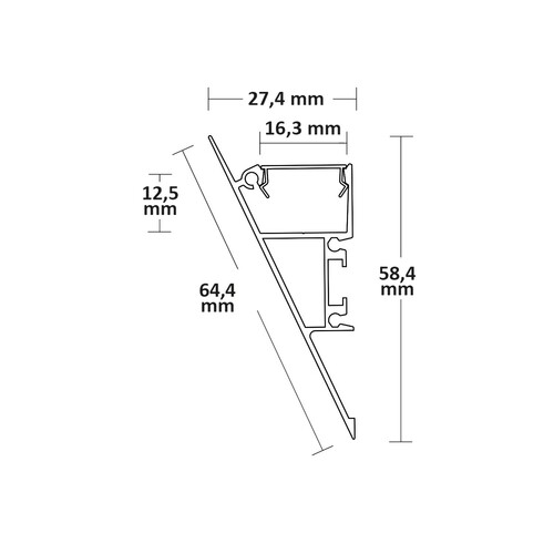 114803 Isoled LED Aufbauleuchtenprofil HIDE TRIANGLE Aluminium eloxiert, 200cm Produktbild Additional View 1 L