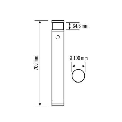 EL10821172 Esylux ALVA BL 700/100 TR 360° 830 MD IR DALI AN LED DALI Pollerl Produktbild Additional View 1 L