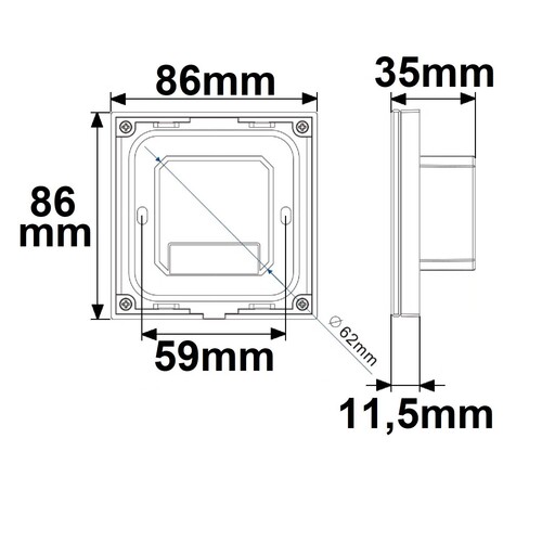 114449 Isoled Sys Pro weißdynamische 4 Zonen Einbau Touch Fernbedienung + DMX  Produktbild Additional View 1 L