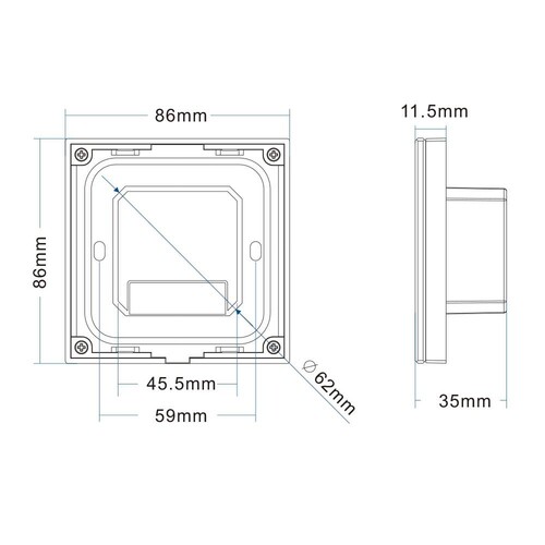 114442 Isoled Sys Pro Single Color 3 Zonen Einbau Touch Fernbedienung + DMX  Produktbild Additional View 1 L