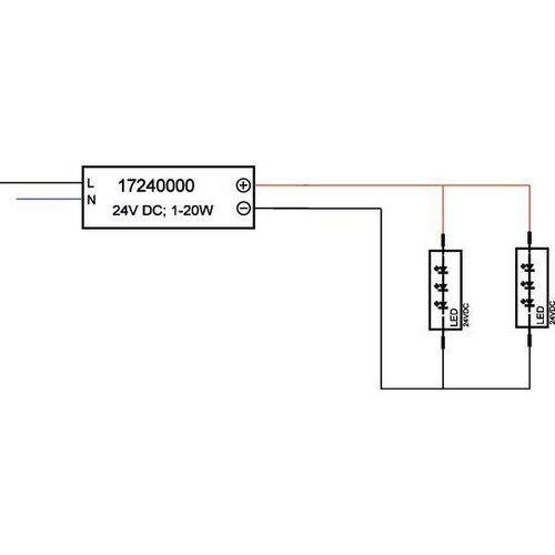 17240000 Brumberg LED Netzgerät 1 20W 24V DC Netzgerät 24V DC 20W schal Produktbild Additional View 1 L