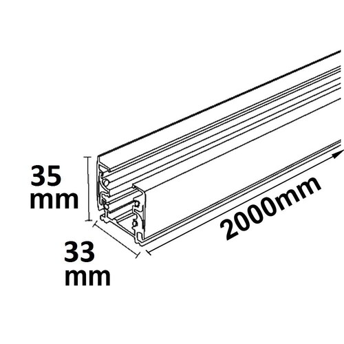 114548 Isoled 3 Phasen S1 Stromschiene, 3m, schwarz Produktbild Additional View 1 L