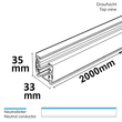 114327 Isoled 3 Phasen S1 Stromschiene, 2m, schwarz Produktbild Additional View 1 S