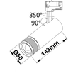 114993 ISOLED 3Phasenstrahler 8W 20°-55° 3000K schwarz Produktbild Additional View 2 S