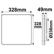 114152 Isoled LED Decken/Wandleuchte 24W, quadratisch, IP54, ColorSwitch 300 Produktbild Additional View 1 S