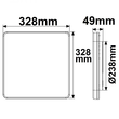 114152 Isoled LED Decken/Wandleuchte 24W, quadratisch, IP54, ColorSwitch 300 Produktbild Additional View 2 S