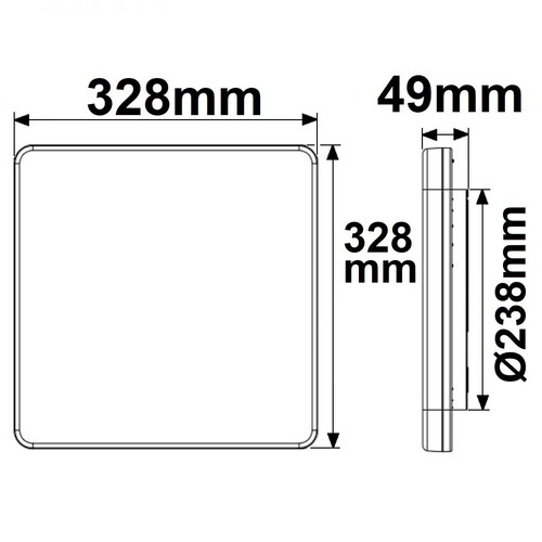 114152 Isoled LED Decken/Wandleuchte 24W, quadratisch, IP54, ColorSwitch 300 Produktbild Additional View 1 L