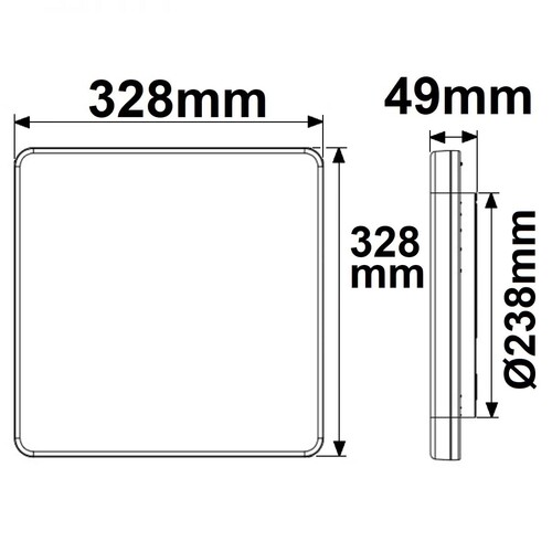 114152 Isoled LED Decken/Wandleuchte 24W, quadratisch, IP54, ColorSwitch 300 Produktbild Additional View 2 L