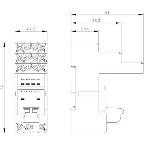 LZS:PT78742 Siemens Stecksockel für PT Relais 4 Wechsler Produktbild Additional View 2 L