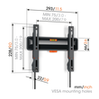 TVM 3205 Vogels TV-Wandhalterung 19-50" fix 200x200 max.30kg schwarz Produktbild Additional View 1 S