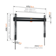 TVM 3605 Vogels TV-Wandhalterung 40-100" fix 600x400 max.75kg schwarz Produktbild Additional View 1 S